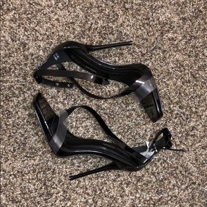 Black Heels with Clear Strap